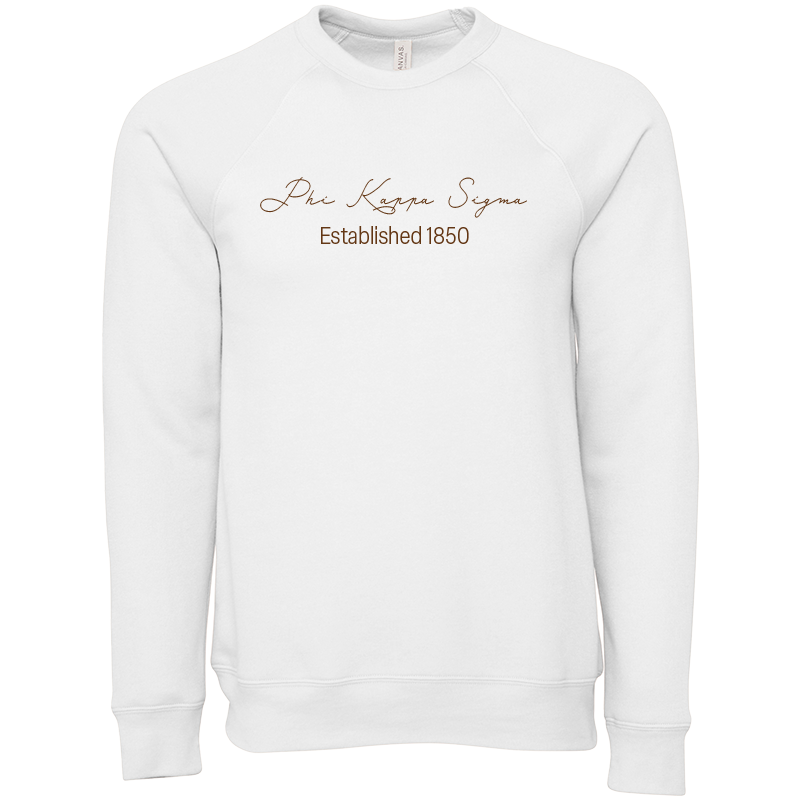 Phi Kappa Sigma Embroidered Scripted Name Crewneck Sweatshirts