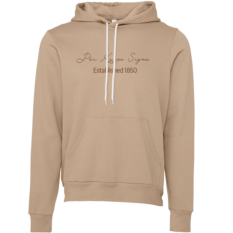 Phi Kappa Sigma Embroidered Scripted Name Hooded Sweatshirts