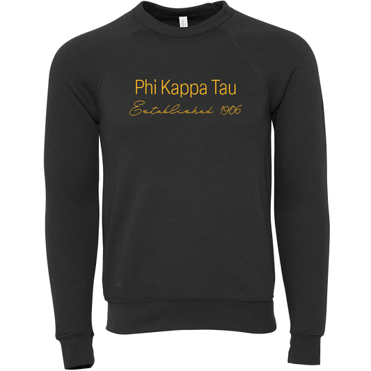 Phi Kappa Tau Embroidered Printed Name Crewneck Sweatshirts