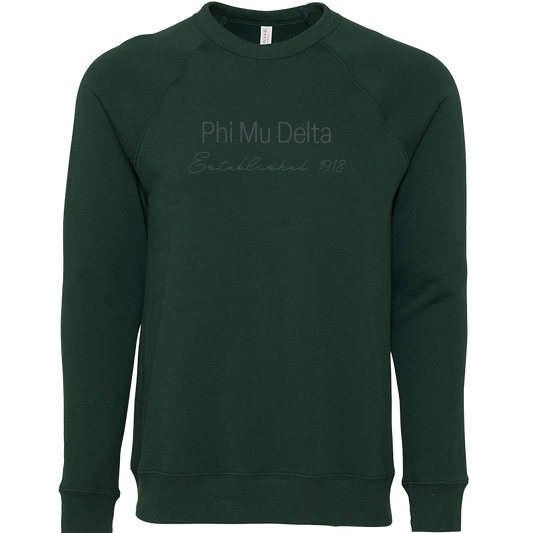 Phi Mu Delta Embroidered Printed Name Crewneck Sweatshirts