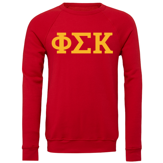 Phi Sigma Kappa Embroidered Lettered Crewneck Sweatshirts