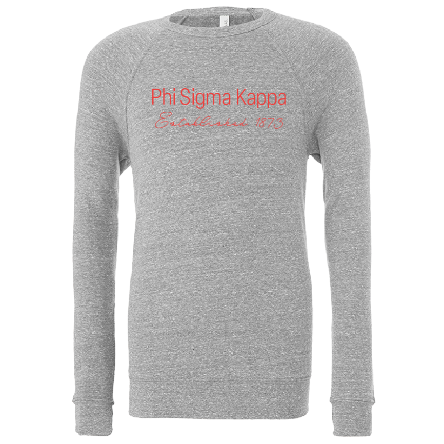 Phi Sigma Kappa Embroidered Printed Name Crewneck Sweatshirts