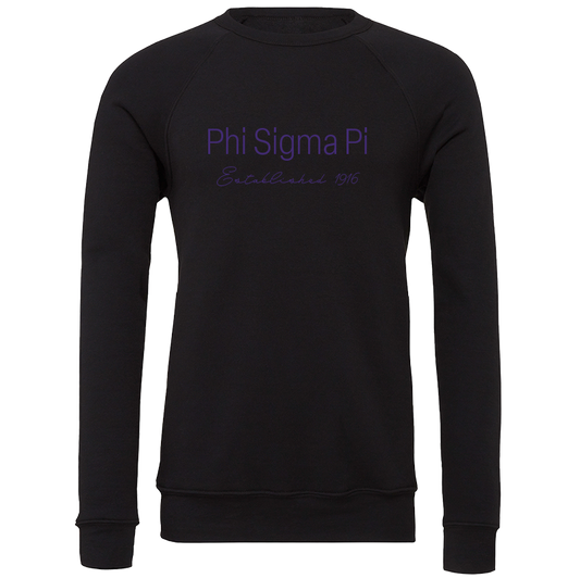Phi Sigma Pi Embroidered Printed Name Crewneck Sweatshirts