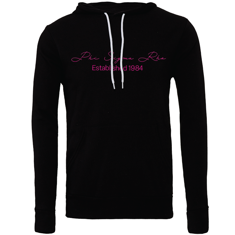 Phi Sigma Rho Embroidered Scripted Name Hooded Sweatshirts