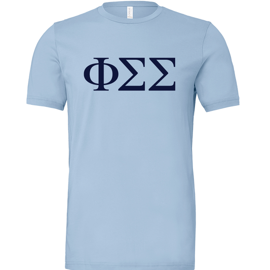 Phi Sigma Sigma Lettered Short Sleeve T-Shirts