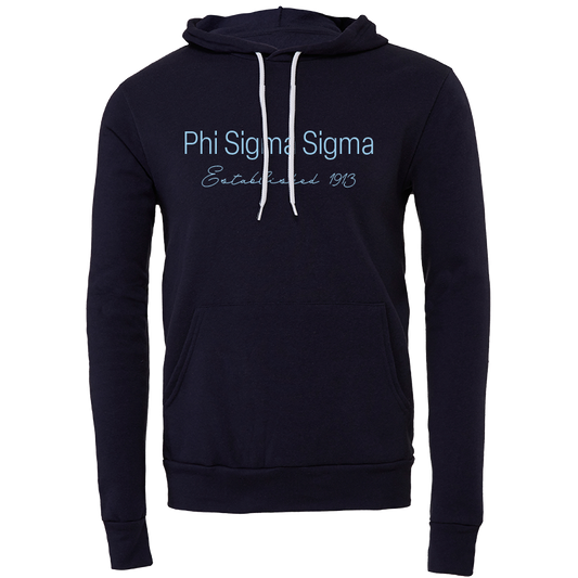 Phi Sigma Sigma Embroidered Printed Name Hooded Sweatshirts