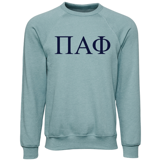 Pi Alpha Phi Embroidered Lettered Crewneck Sweatshirts