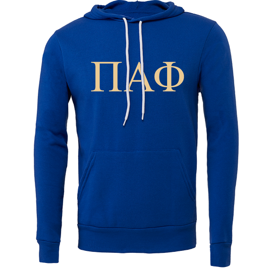 Pi Alpha Phi Embroidered Lettered Hooded Sweatshirts