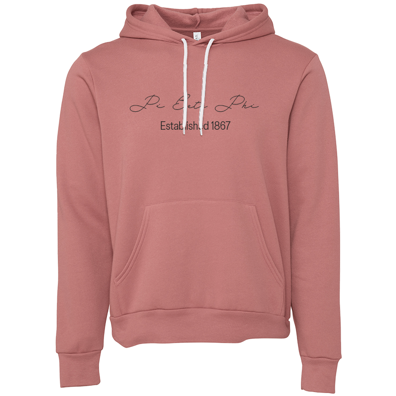 Pi Beta Phi Embroidered Scripted Name Hooded Sweatshirts