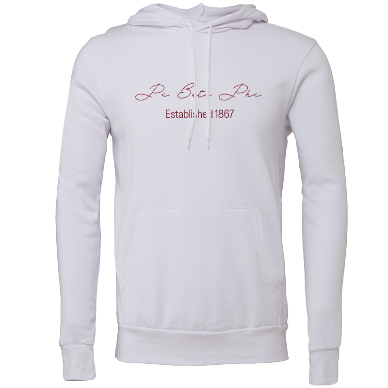 Pi Beta Phi Embroidered Scripted Name Hooded Sweatshirts