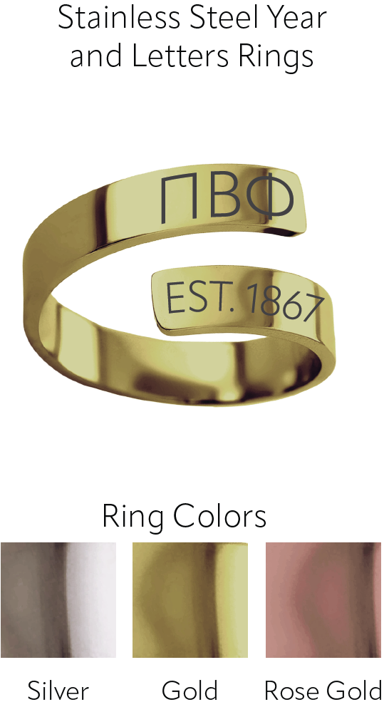 Pi Beta Phi Year and Letters Rings