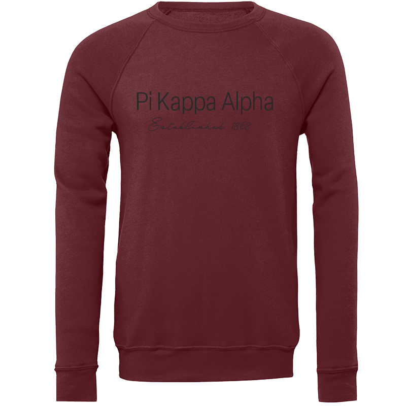 Pi Kappa Alpha Embroidered Printed Name Crewneck Sweatshirts