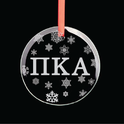 Pi Kappa Alpha Round Multi-Snowflake Ornament