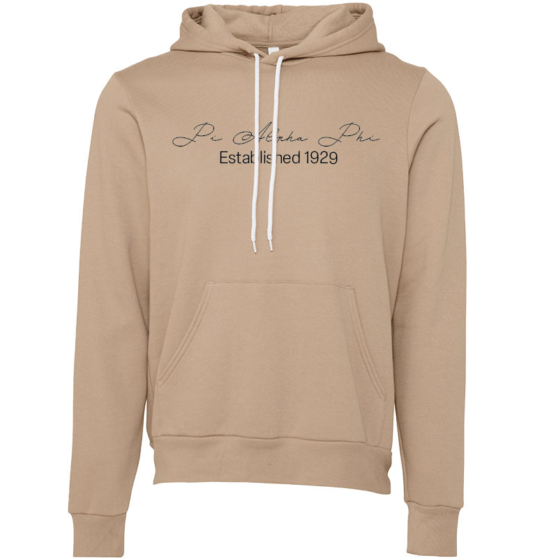 Pi Alpha Phi Embroidered Scripted Name Hooded Sweatshirts