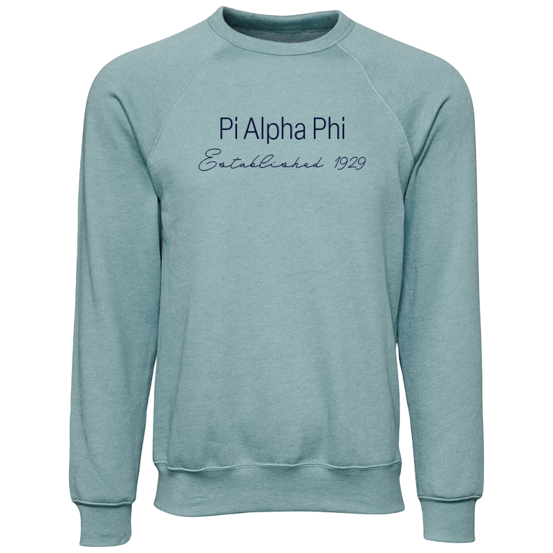 Pi Alpha Phi Embroidered Printed Name Crewneck Sweatshirts