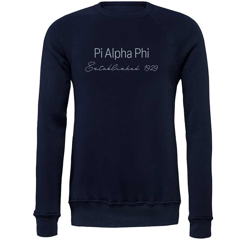 Pi Alpha Phi Embroidered Printed Name Crewneck Sweatshirts
