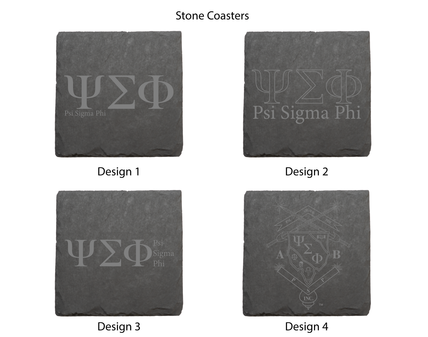 Psi Sigma Phi Stone Coasters - 4-Pack