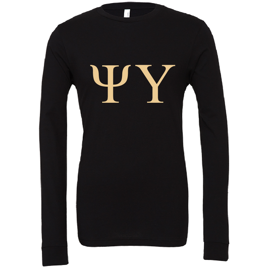 Psi Upsilon Lettered Long Sleeve T-Shirts