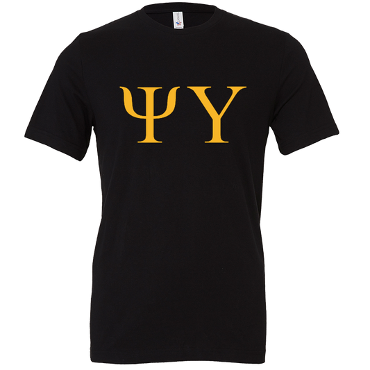 Psi Upsilon Lettered Short Sleeve T-Shirts