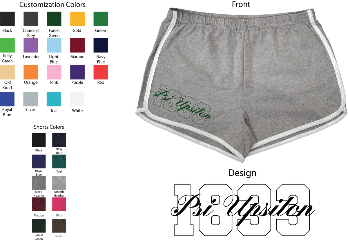 Psi Upsilon Year and Name Women's Shorts