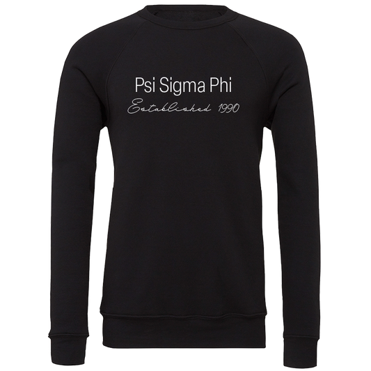 Psi Sigma Phi Embroidered Printed Name Crewneck Sweatshirts