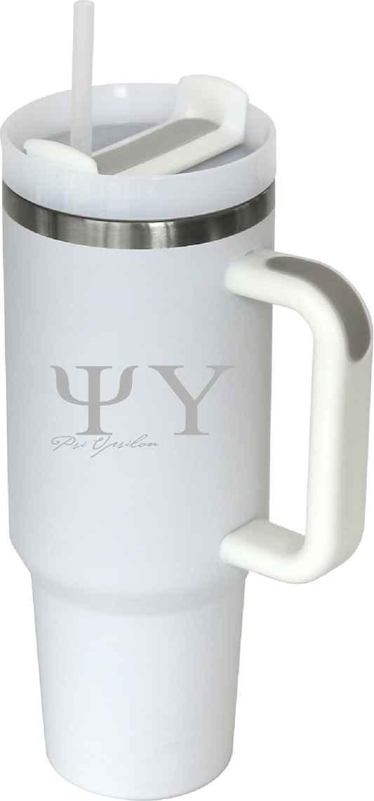 Psi Upsilon Lettered 40oz Tumblers