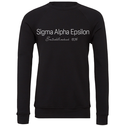 Sigma Alpha Epsilon Embroidered Printed Name Crewneck Sweatshirts