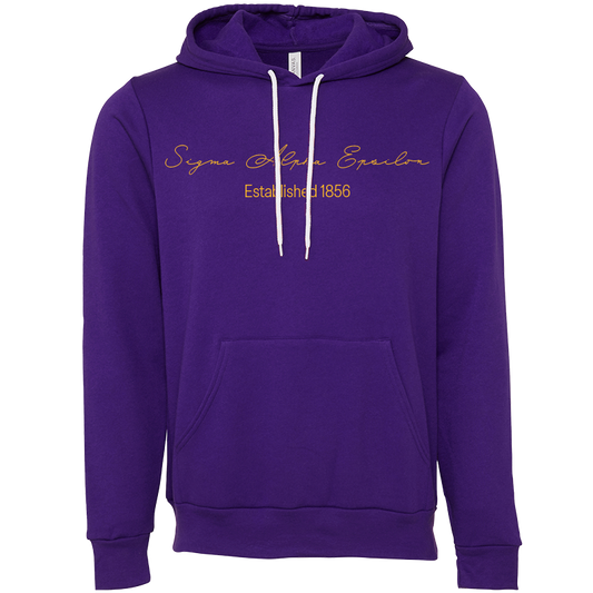 Sigma Alpha Epsilon Embroidered Scripted Name Hooded Sweatshirts
