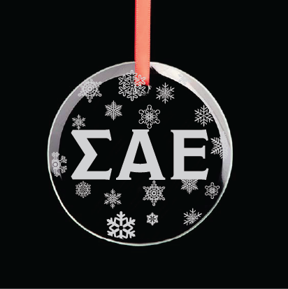 Sigma Alpha Epsilon Round Multi-Snowflake Ornament
