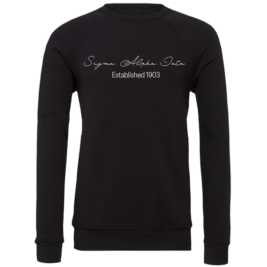 Sigma Alpha Iota Embroidered Scripted Name Crewneck Sweatshirts