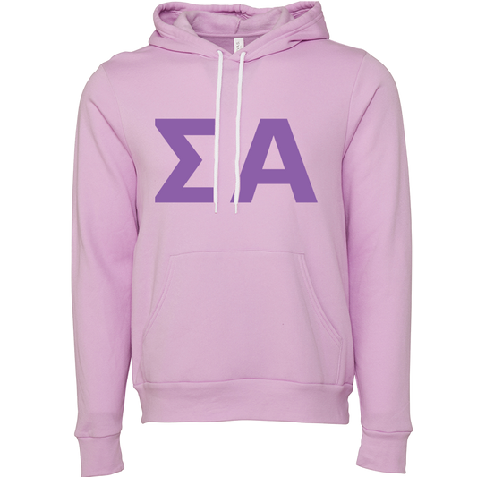 Sigma Alpha Embroidered Lettered Hooded Sweatshirts
