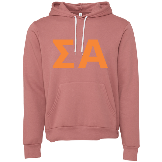 Sigma Alpha Lettered Hooded Sweatshirts