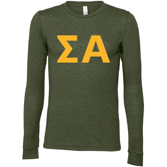 Sigma Alpha Lettered Long Sleeve T-Shirts