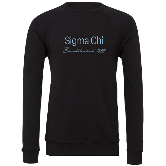 Sigma Chi Embroidered Printed Name Crewneck Sweatshirts