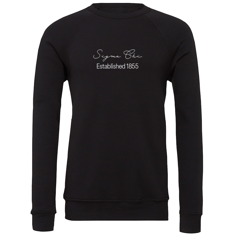 Sigma Chi Embroidered Scripted Name Crewneck Sweatshirts