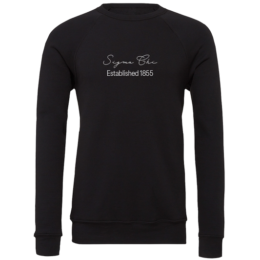 Sigma Chi Embroidered Scripted Name Crewneck Sweatshirts