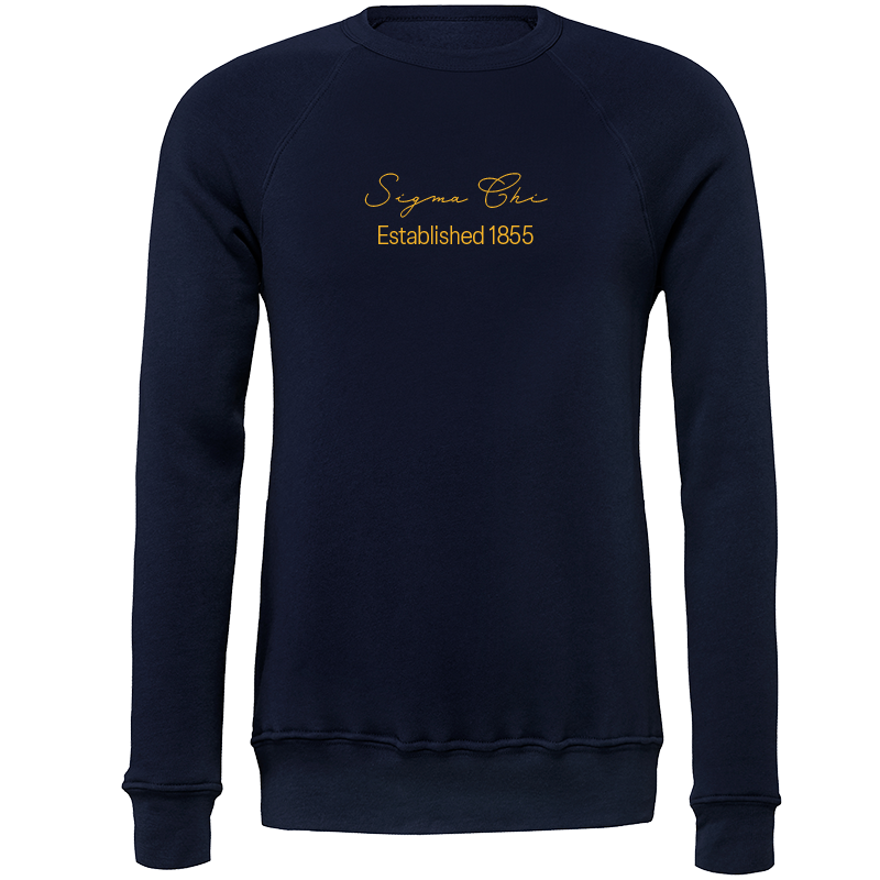 Sigma Chi Embroidered Scripted Name Crewneck Sweatshirts