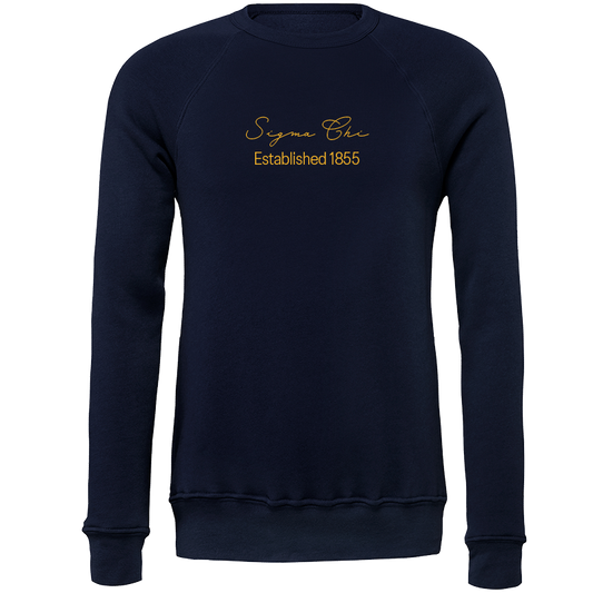 Sigma Chi Embroidered Scripted Name Crewneck Sweatshirts