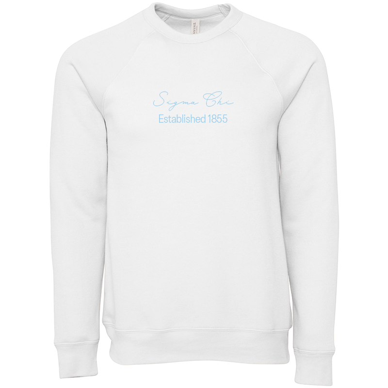 Sigma Chi Embroidered Scripted Name Crewneck Sweatshirts