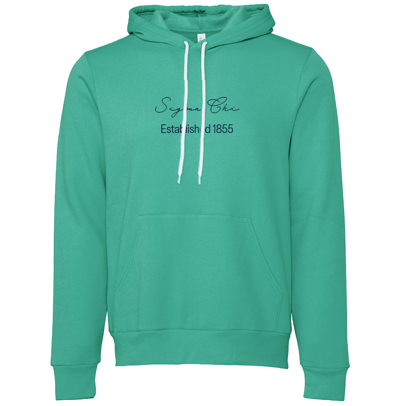 Sigma Chi Embroidered Scripted Name Hooded Sweatshirts