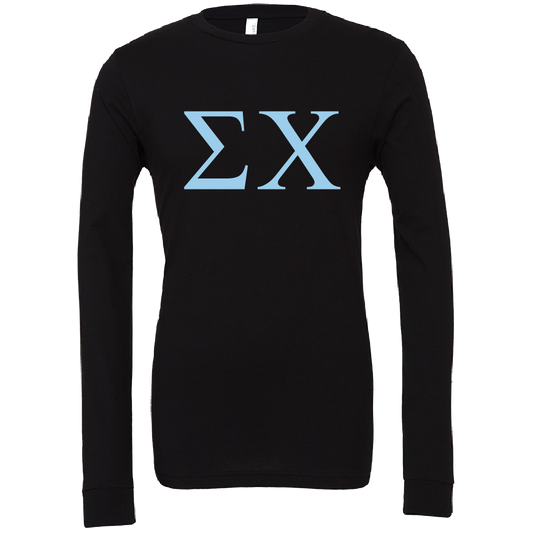 Sigma Chi Lettered Long Sleeve T-Shirts