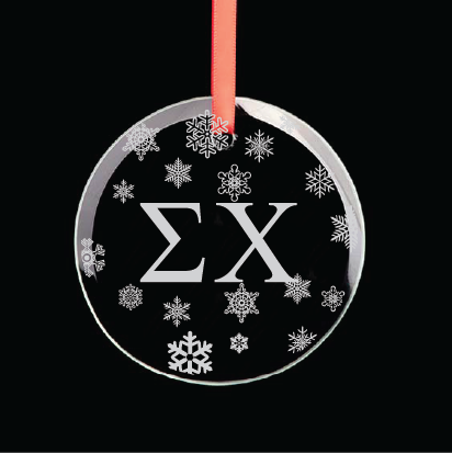 Sigma Chi Round Multi-Snowflake Ornament