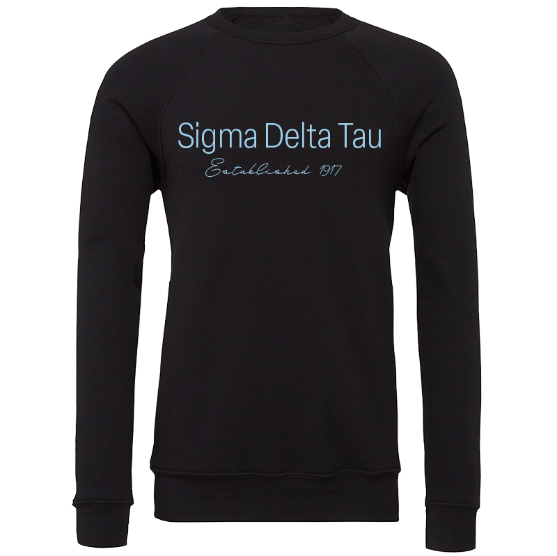 Sigma Delta Tau Embroidered Printed Name Crewneck Sweatshirts