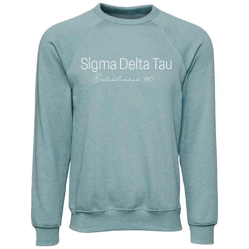 Sigma Delta Tau Embroidered Printed Name Crewneck Sweatshirts