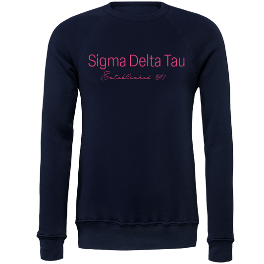 Sigma Delta Tau Embroidered Printed Name Crewneck Sweatshirts