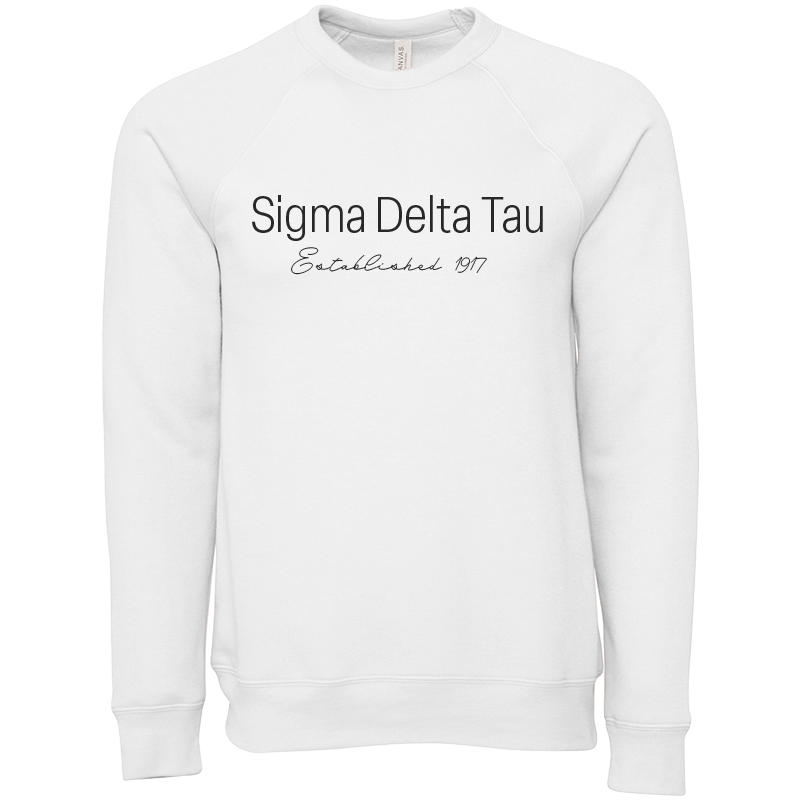Sigma Delta Tau Embroidered Printed Name Crewneck Sweatshirts