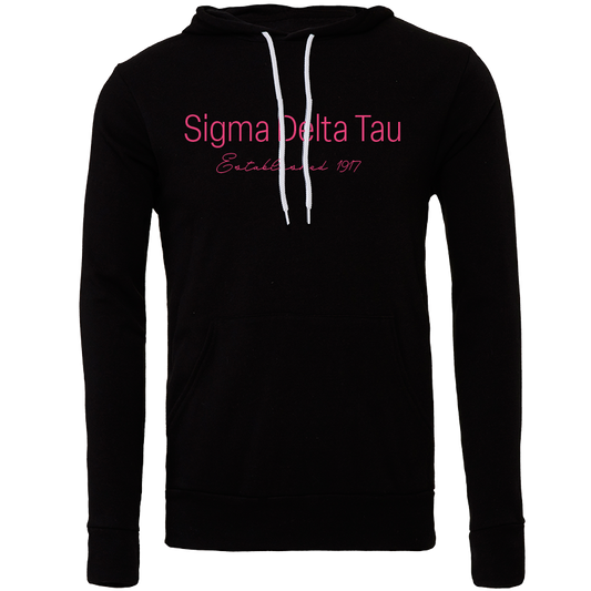 Sigma Delta Tau Embroidered Printed Name Hooded Sweatshirts