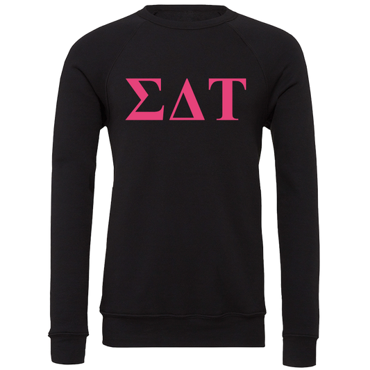 Sigma Delta Tau Embroidered Lettered Crewneck Sweatshirts