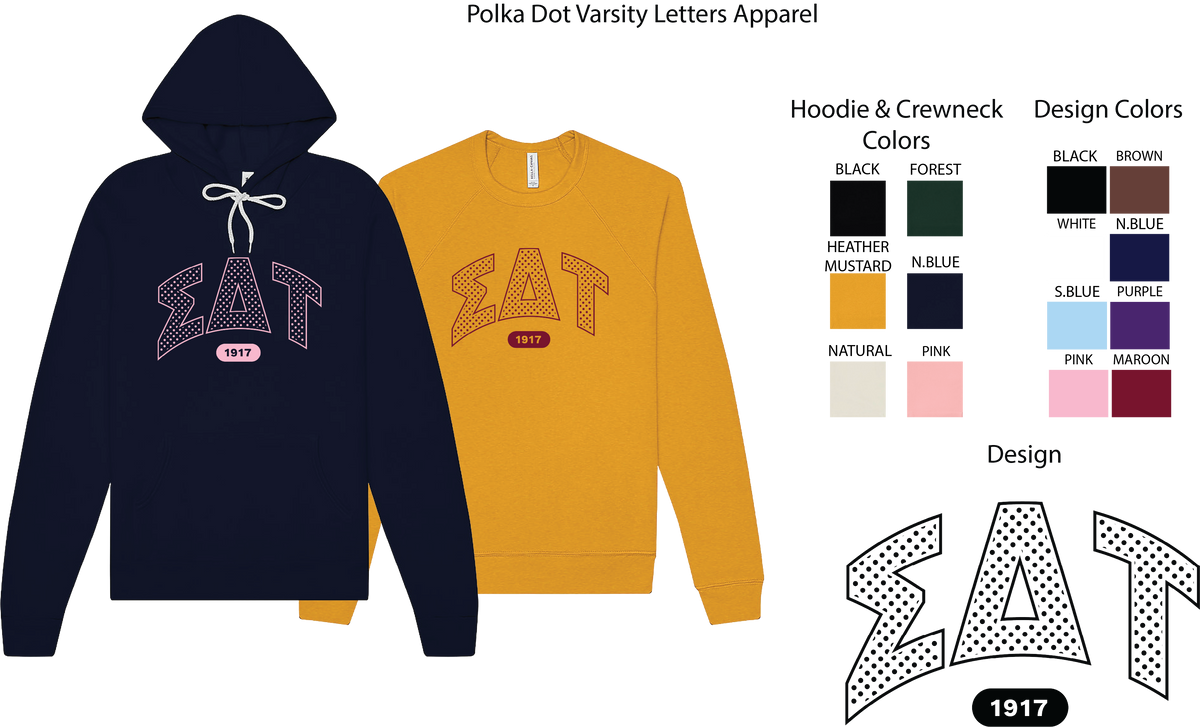 Sigma Delta Tau Varsity Polka Dot Hoodie