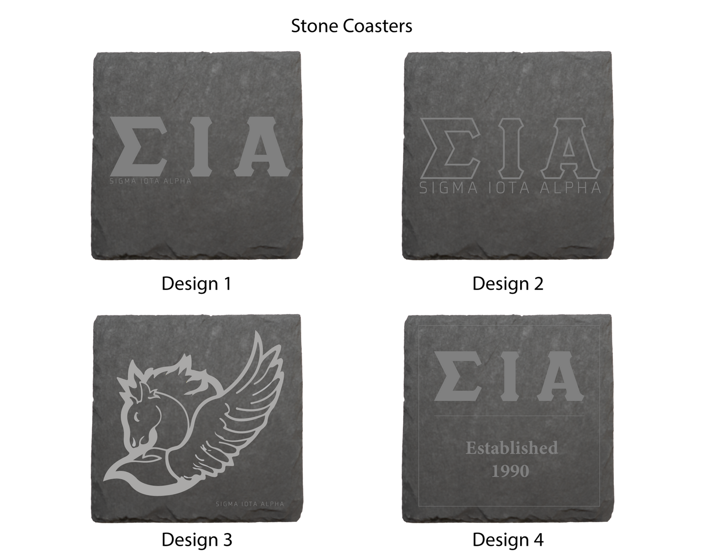 Sigma Iota Alpha Stone Coasters - 4-Pack
